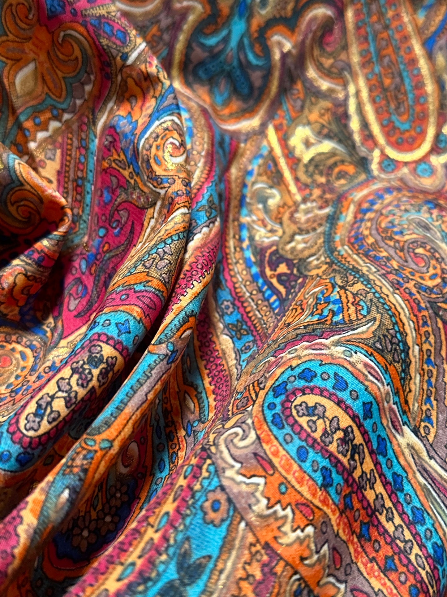 Robe bohème - Orange/ bleu