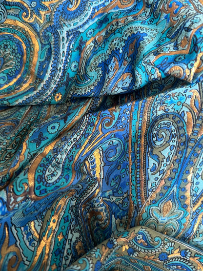 Robe bohème - bleu/ doree