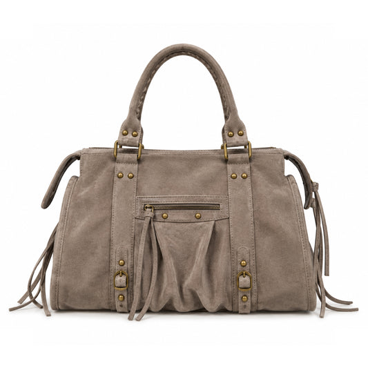 Sac city L - Taupe en daim